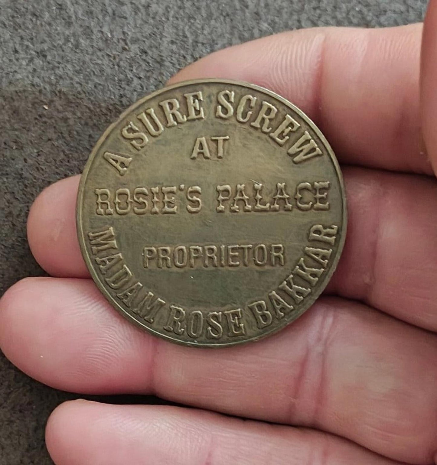 Vintage Rosie's Palace Saloon Brothel Fantasy Token