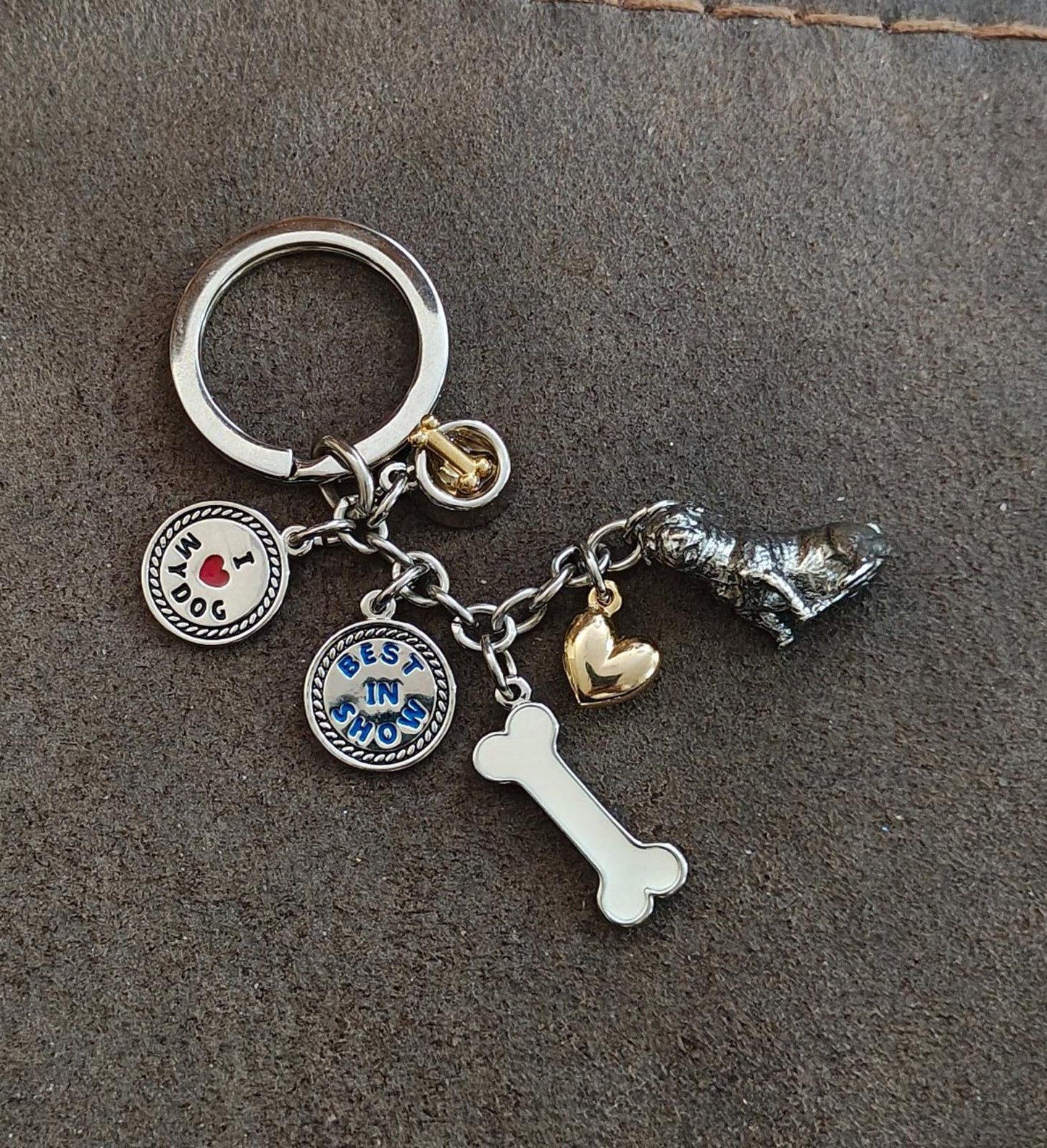 1990s Vintage I Love My Dog Purse Charm Keyring