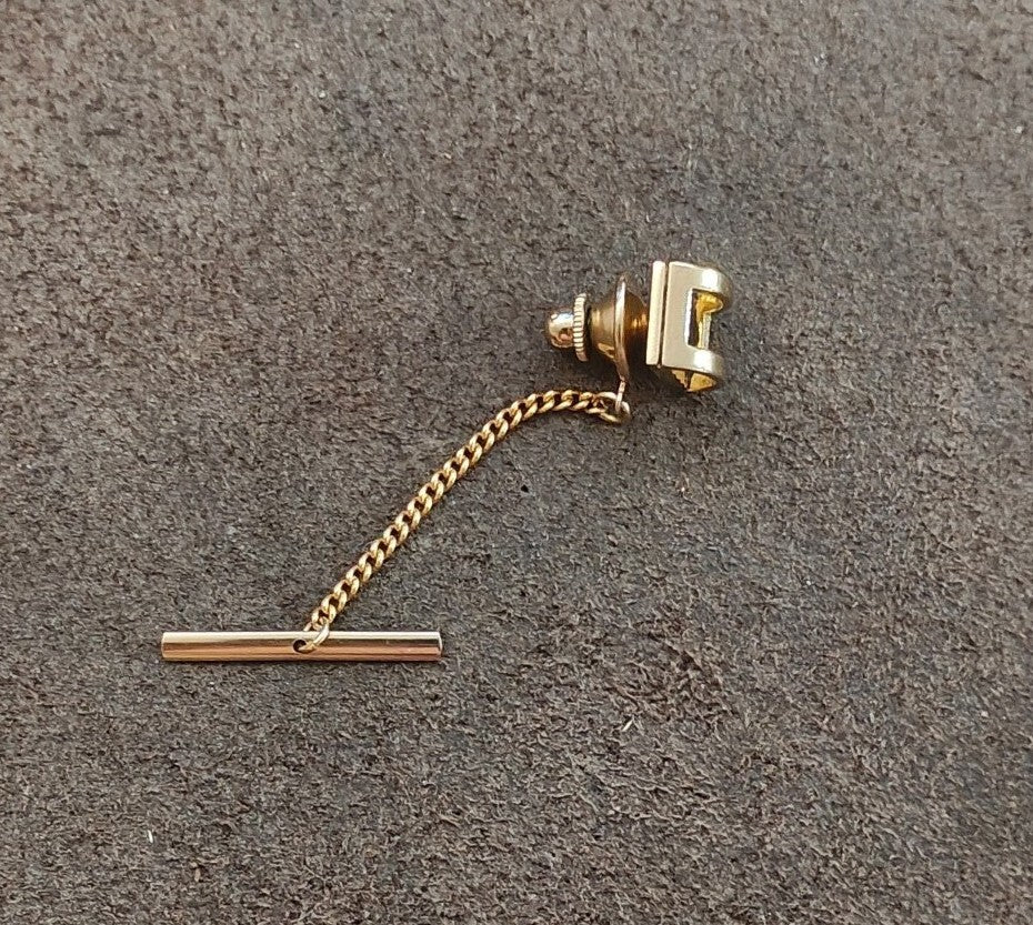 1950s/60s Swank Gold Tone Tie Tack/Lapel Pin