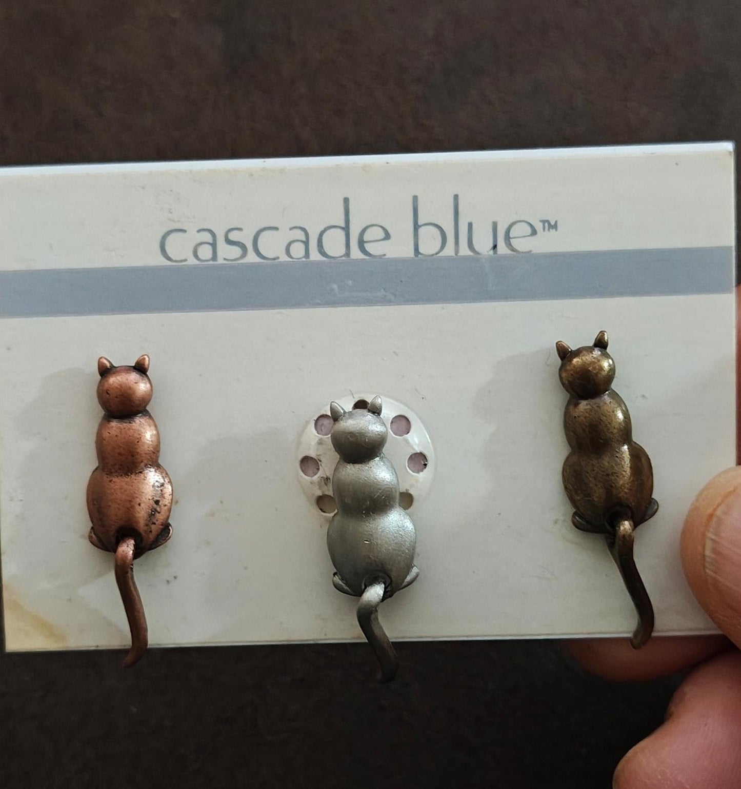 1980s Set of Three Cat Pins Signed JJ (Jonette Jewelry)