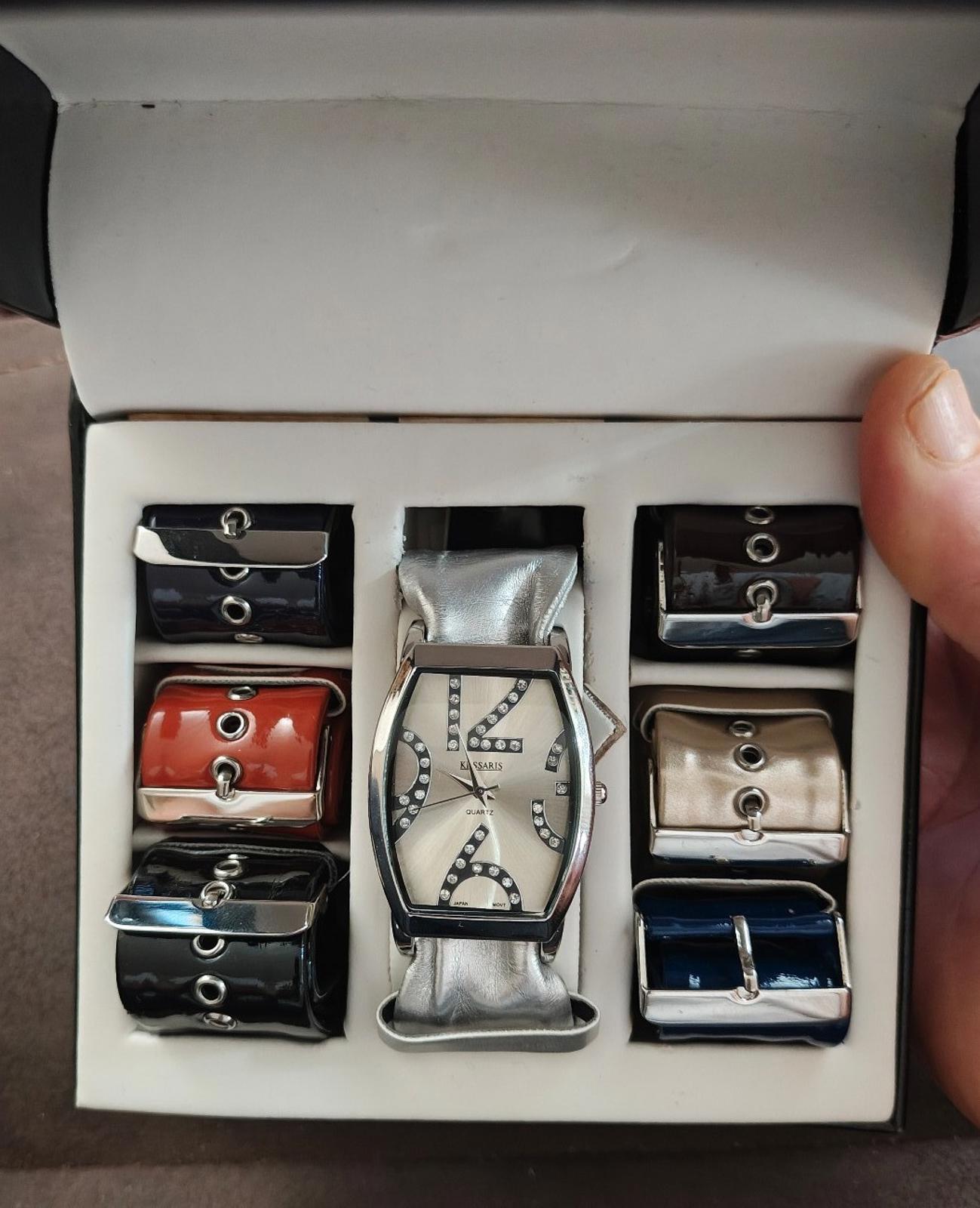 Kessaris Interchangeable Ladies Quartz Watch Gift Set New