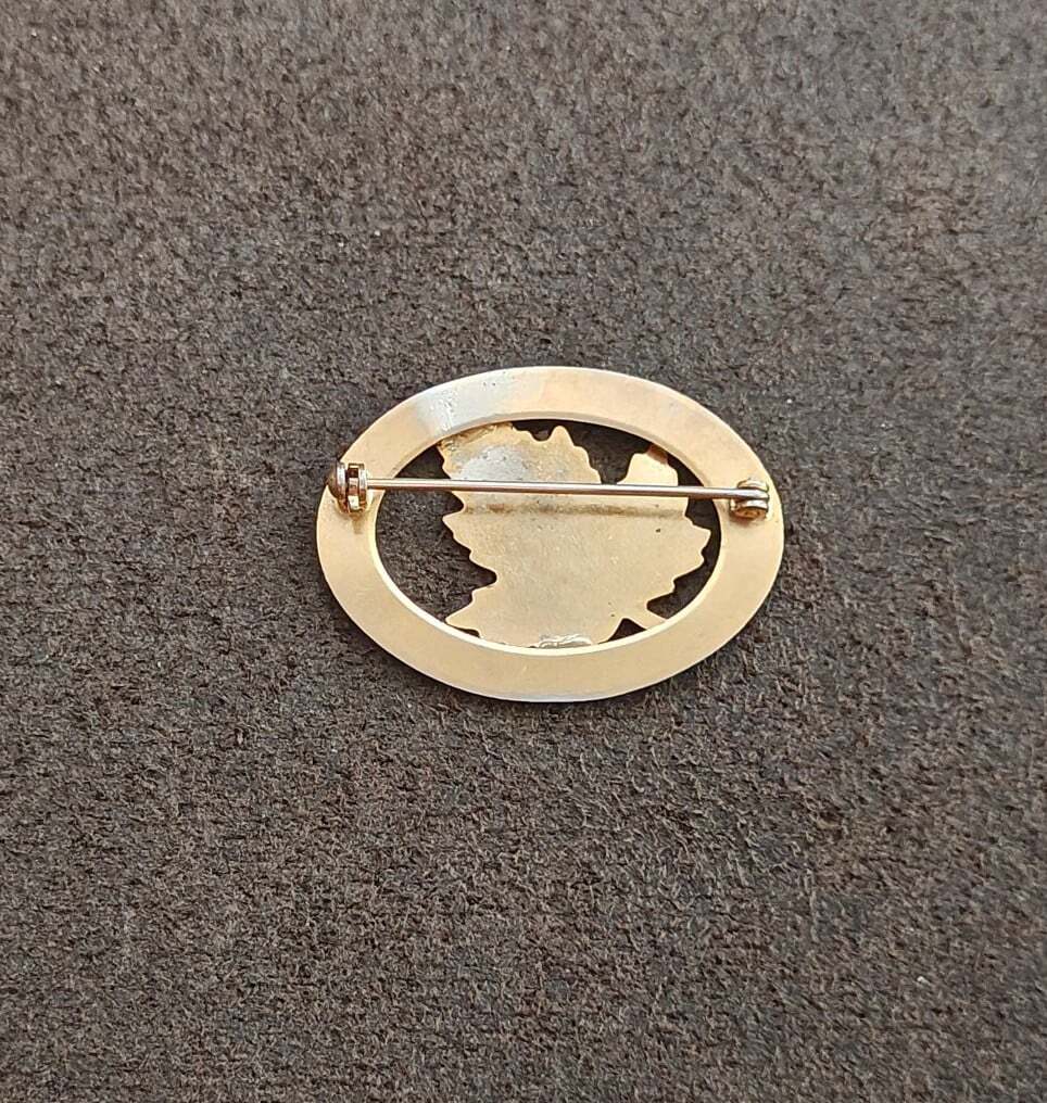 1950s/60s Gold Tone Enamel Maple Leaf Brooch