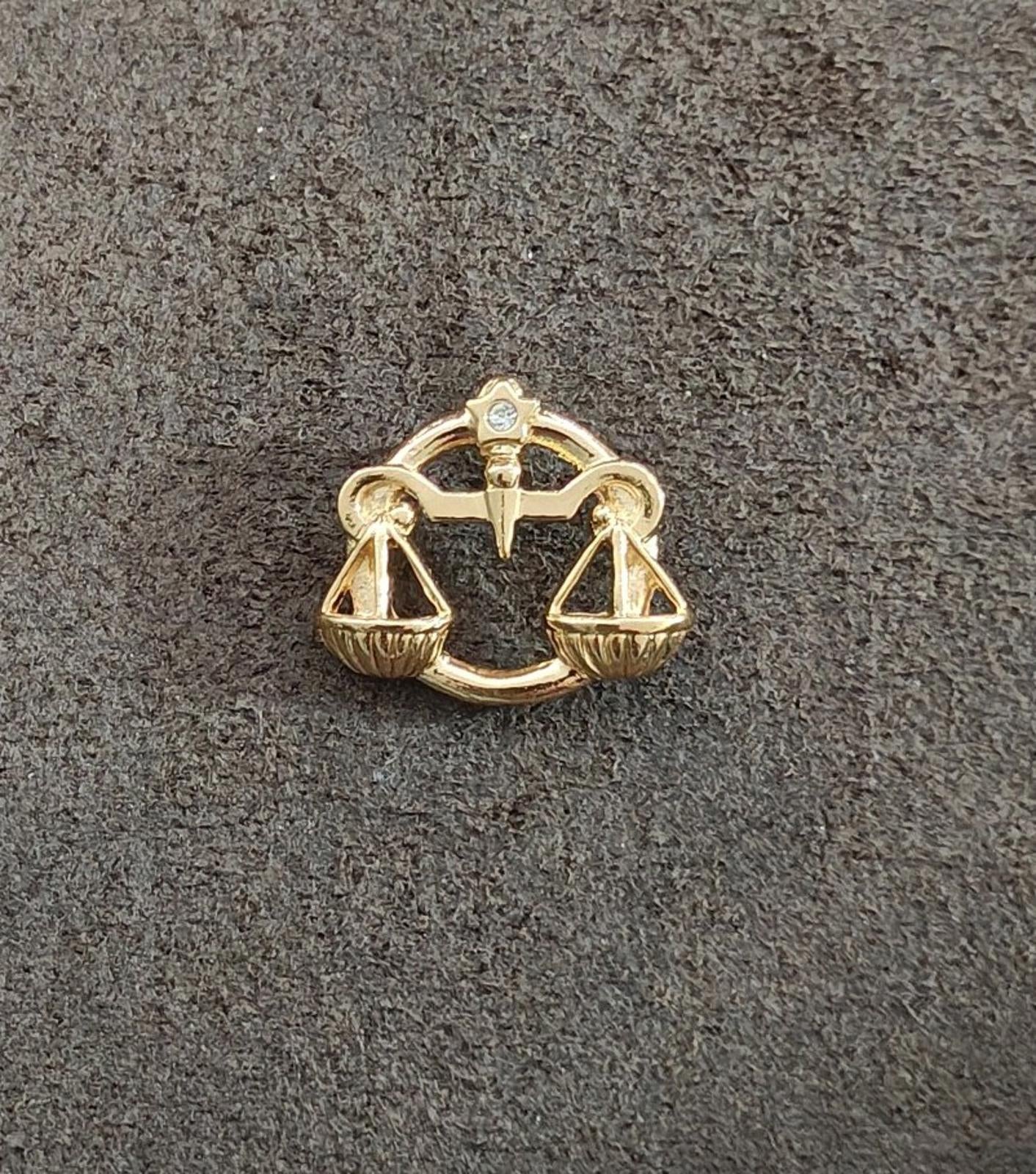 1990  Avon "Signs of the Future" Libra Zodiac With Clear Rhinestone Pin