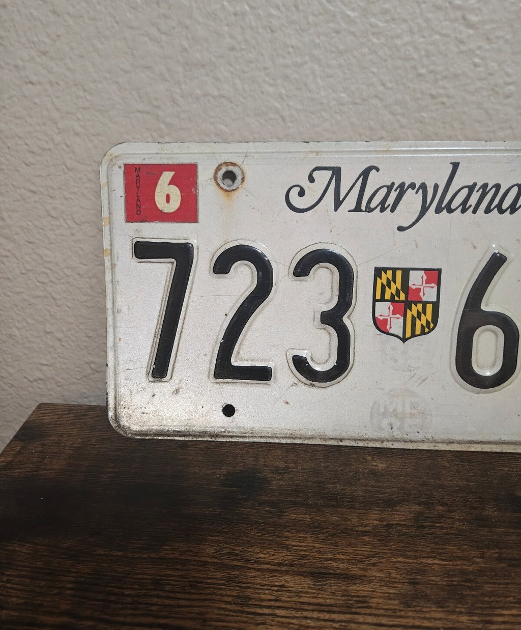 Maryland License Plate 1996 State Shield Emblem/Garage Decor