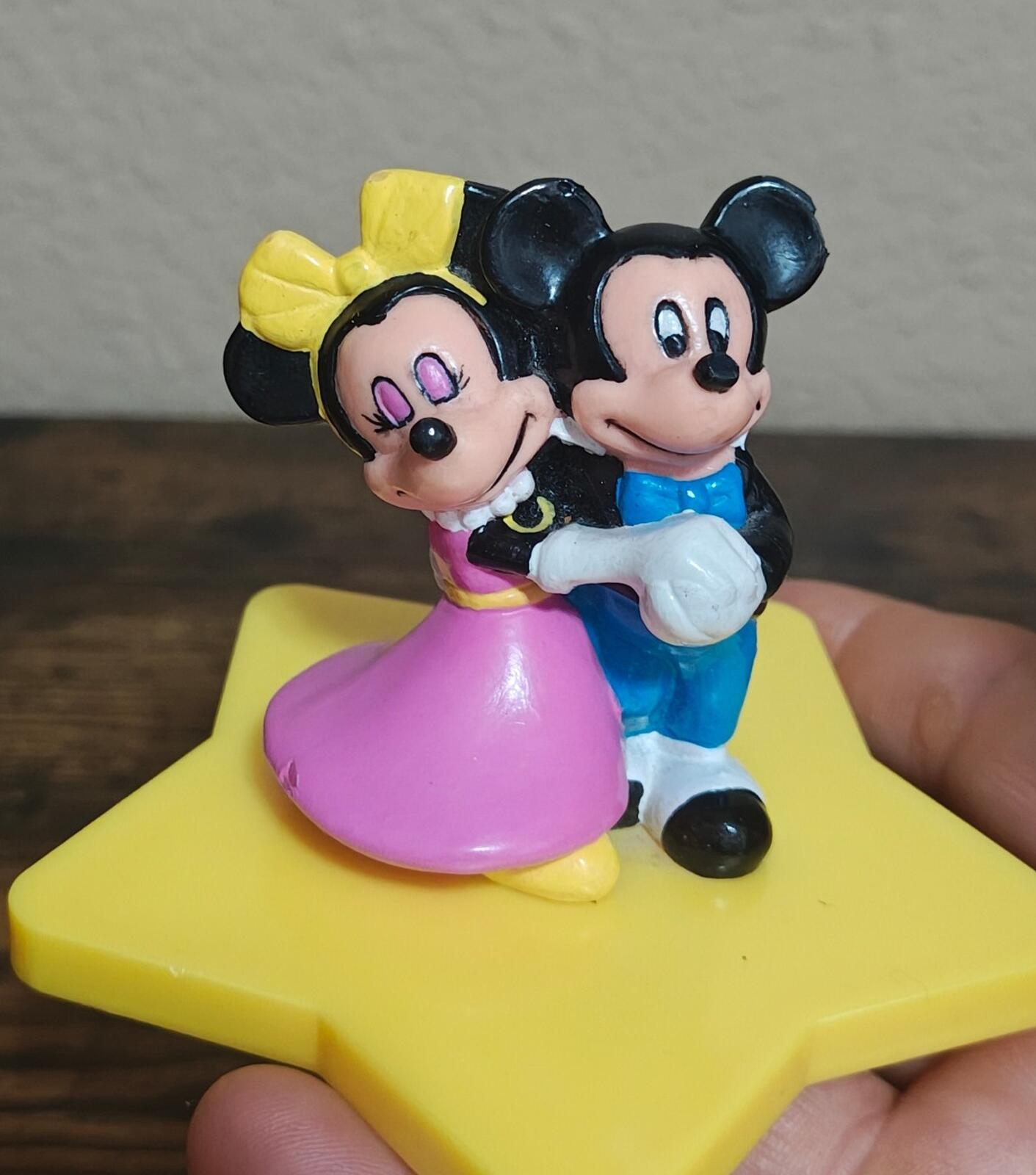 1980s Mickey & Minnie On Star Cake Topper/Figurine