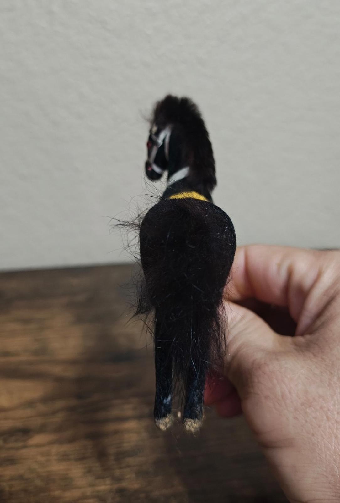 1950/60s Vintage Wagner Kunstlerschutz Flocked Handcrafted Toy Horse Figurine