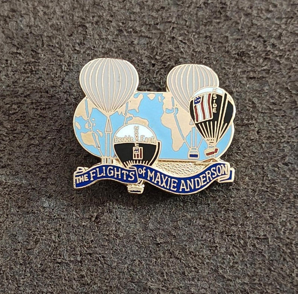 1980s Flights of Maxie Anderson Gold Tone Enamel Pin