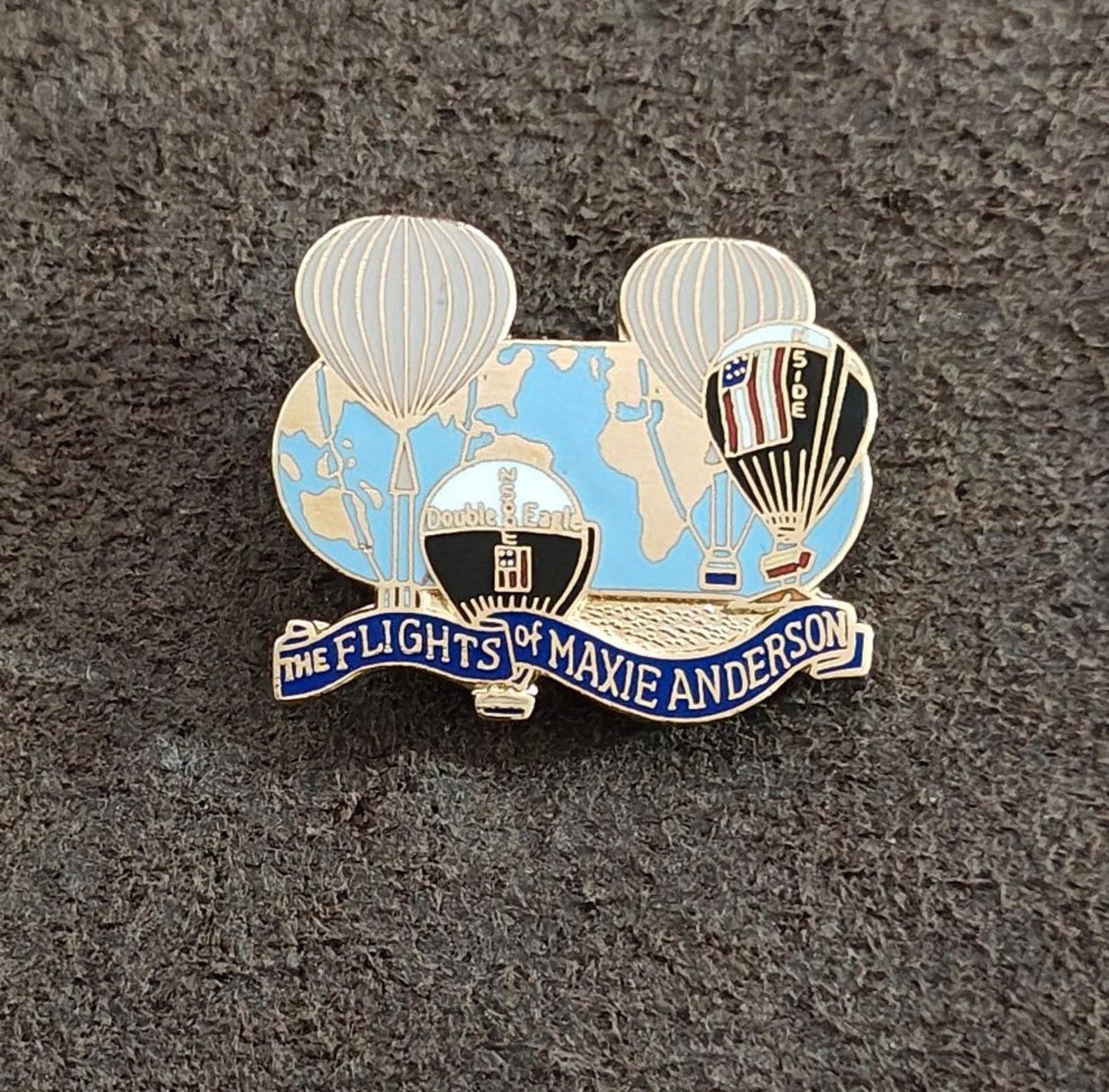 1980s Flights of Maxie Anderson Gold Tone Enamel Pin