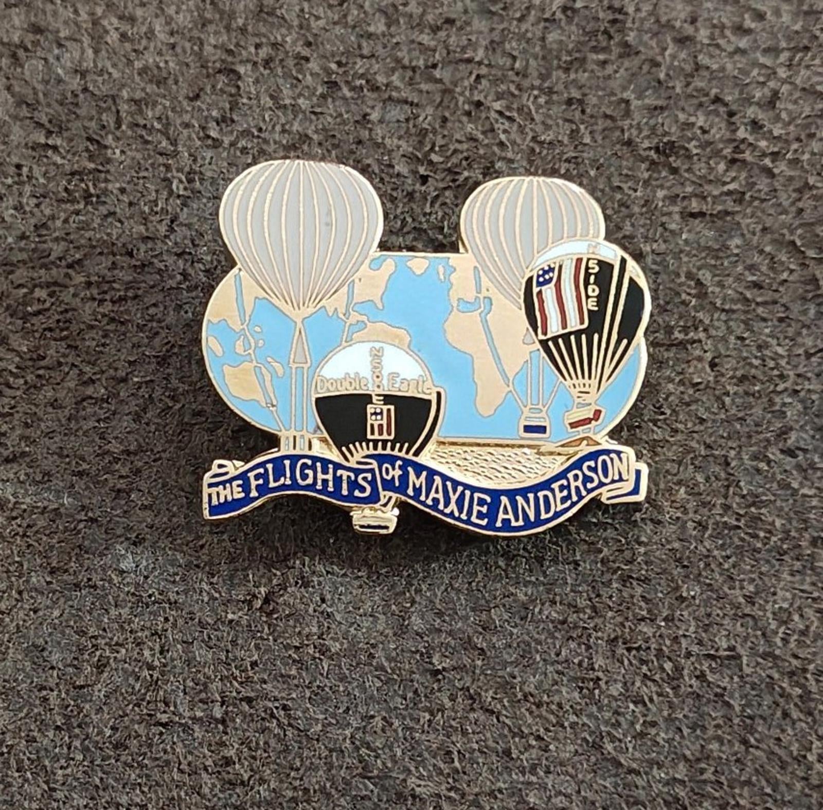 1980s Flights of Maxie Anderson Gold Tone Enamel Pin