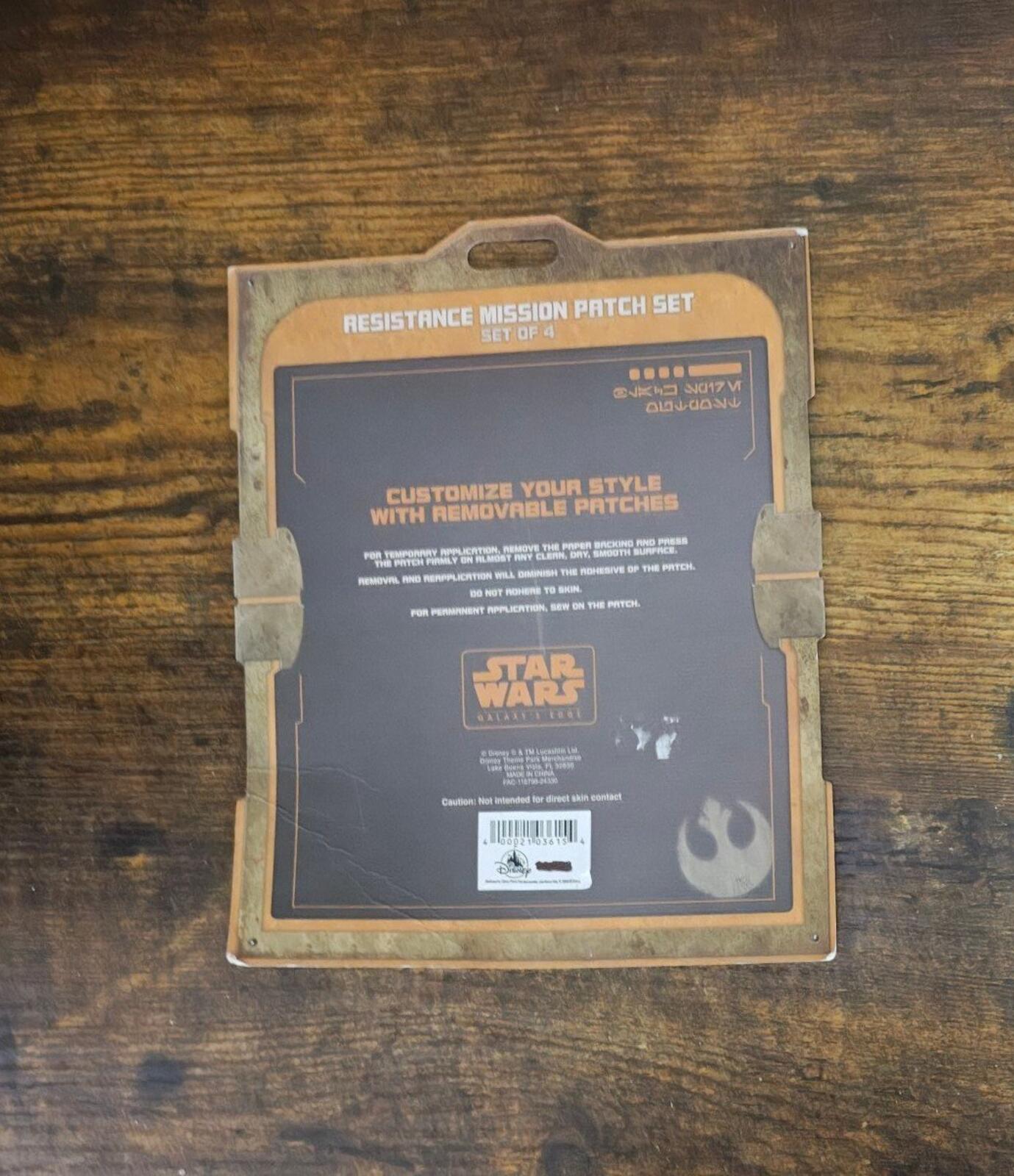 2019/2020 Star Wars Galaxy's Edge Resistance Mission Patch Set.