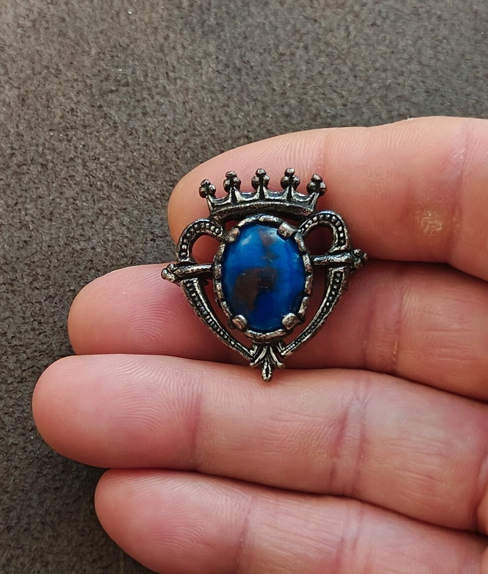 1960s/70s Signed Miracle Scottish Luckenbooth Coronet Heart  Brooch