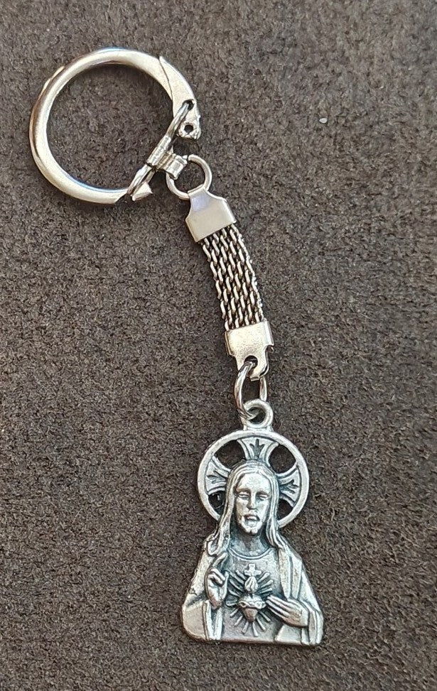 1960s/70s Sacred Heart of Jesus Pewter Keychain