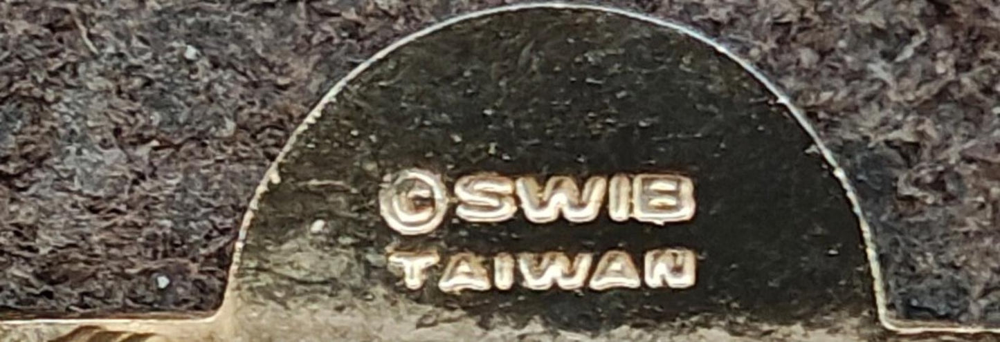 1970s "Worlds Greatest Fisherman Gold Tone Green Enamel Dangle Pin