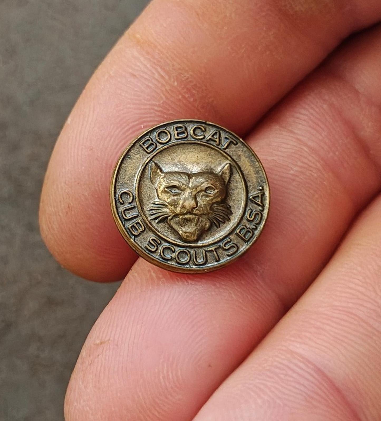 1960s Vintage Boy Scouts of America (BSA) Bobcat rank Brass Pin