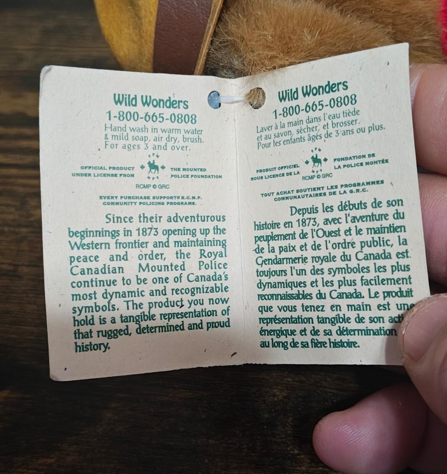 1980s/90s Wild Wonders RCMP Country Plush Teddy Bear