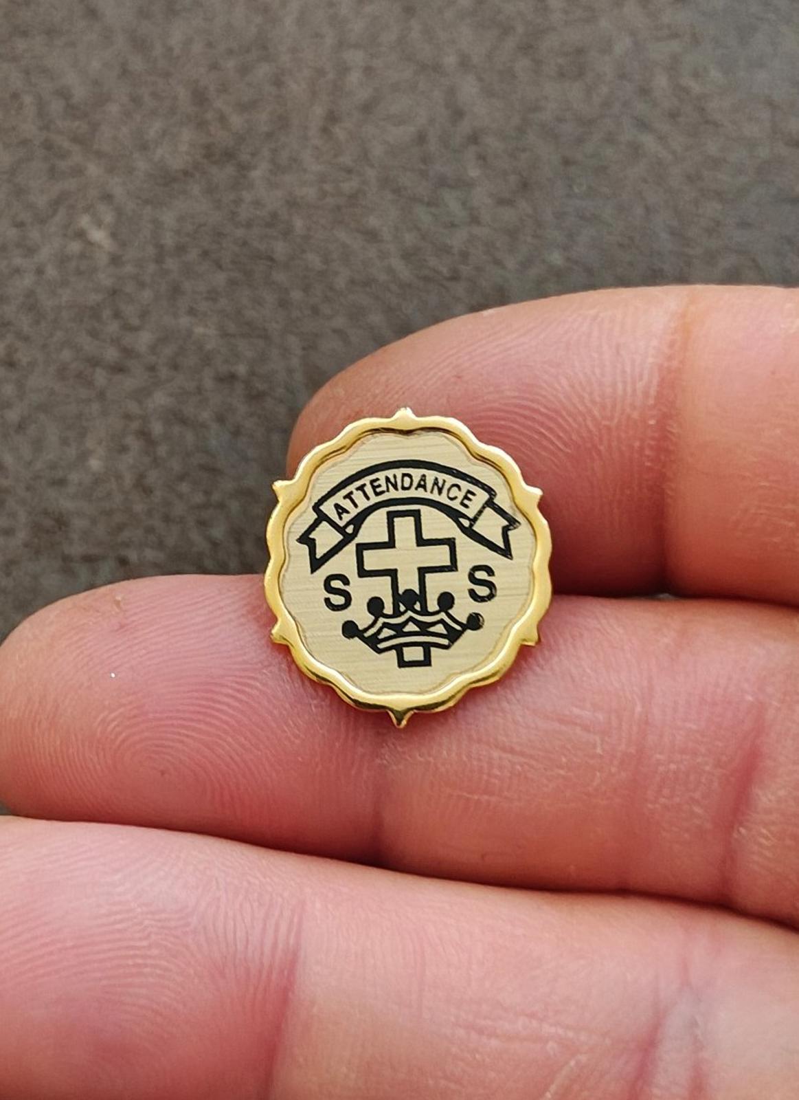 Vintage Sunday School Attendance Gold Tone Pin