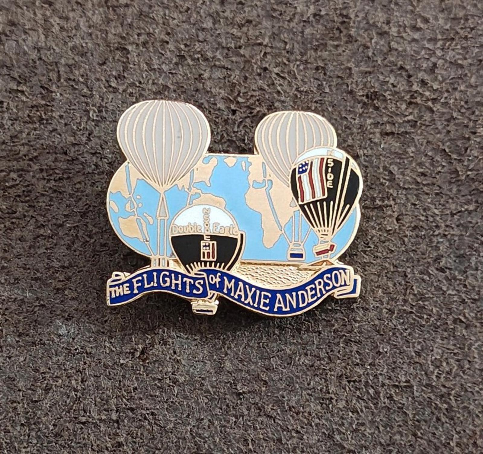 1980s Flights of Maxie Anderson Gold Tone Enamel Pin