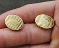 1950s/60s Marked Flex-Let Art Deco Style Gold Tone Textured Cufflinks