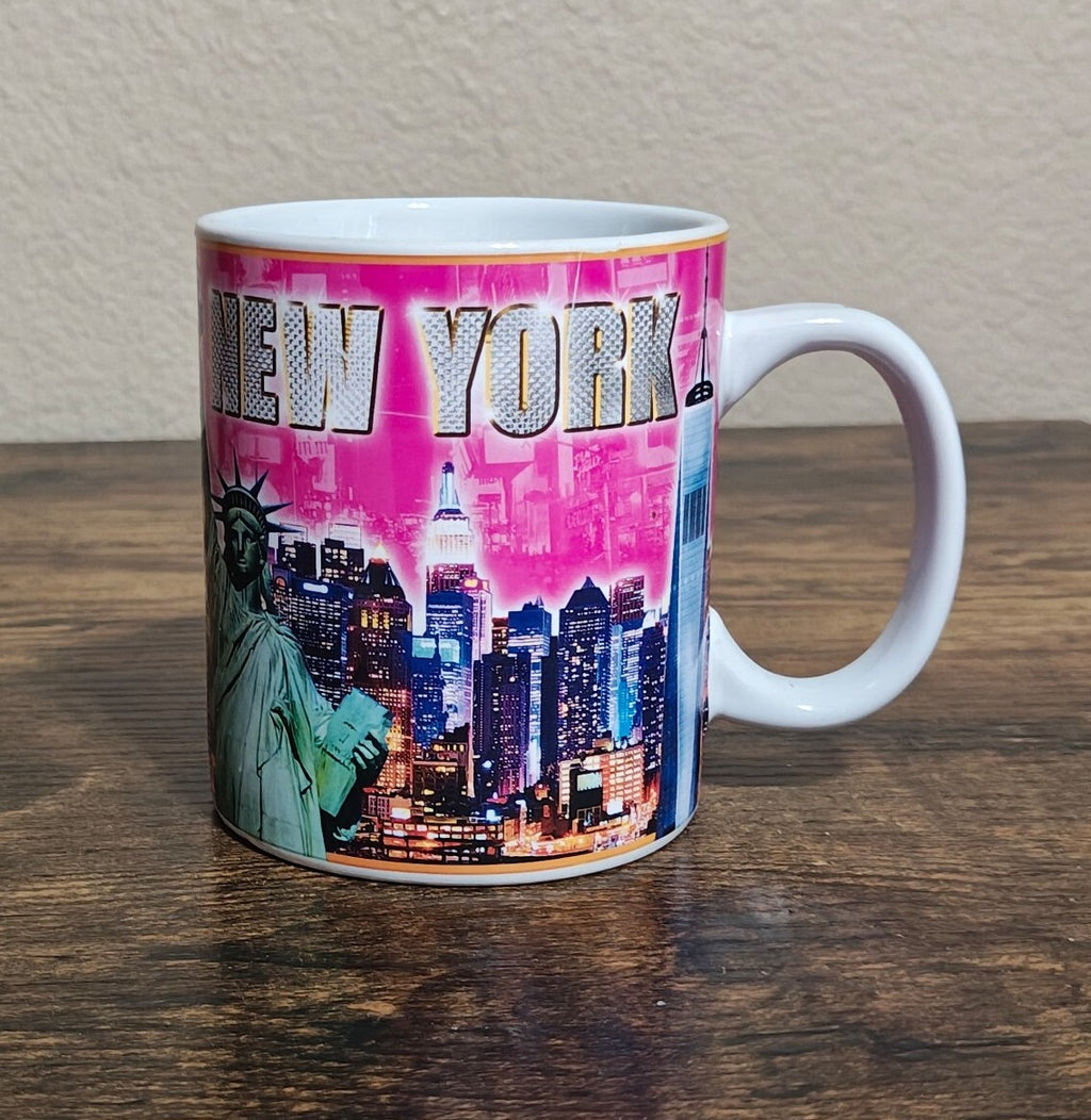 New York Themed Pink Ceramic Mug