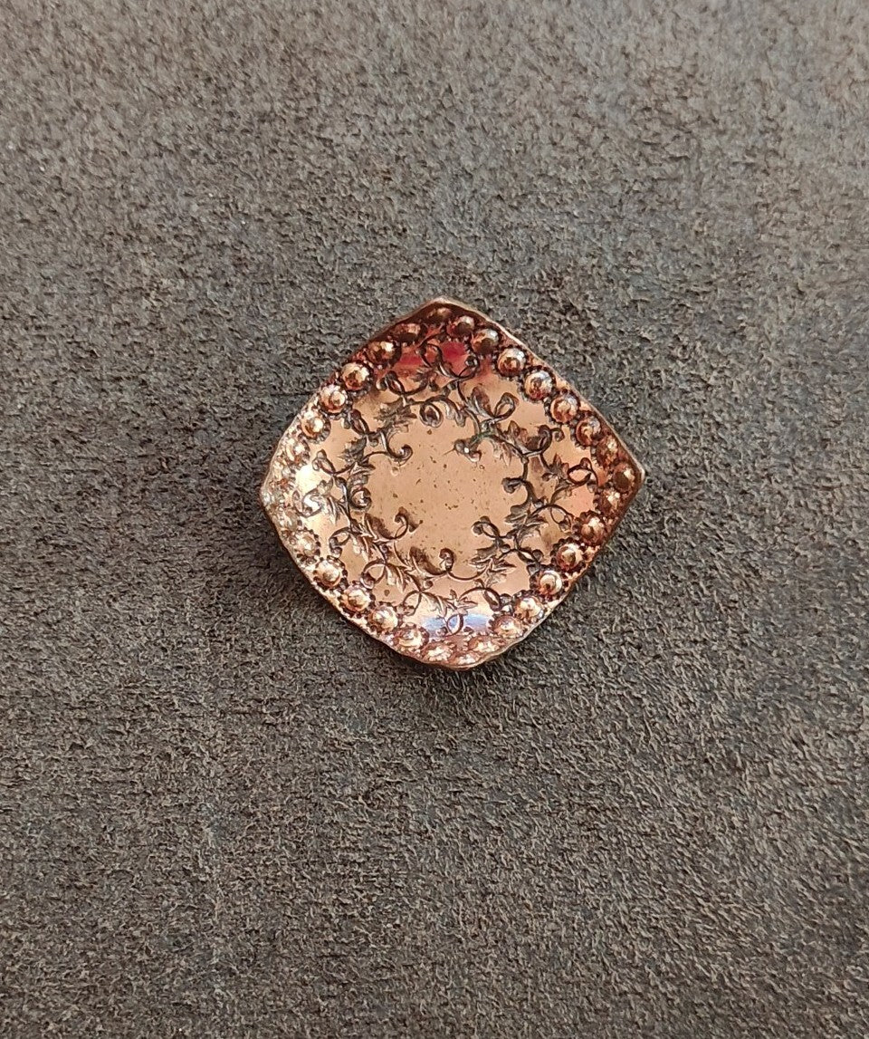 1950s/60s Signed Gret Barkin Hand Wrought Copper Brooch