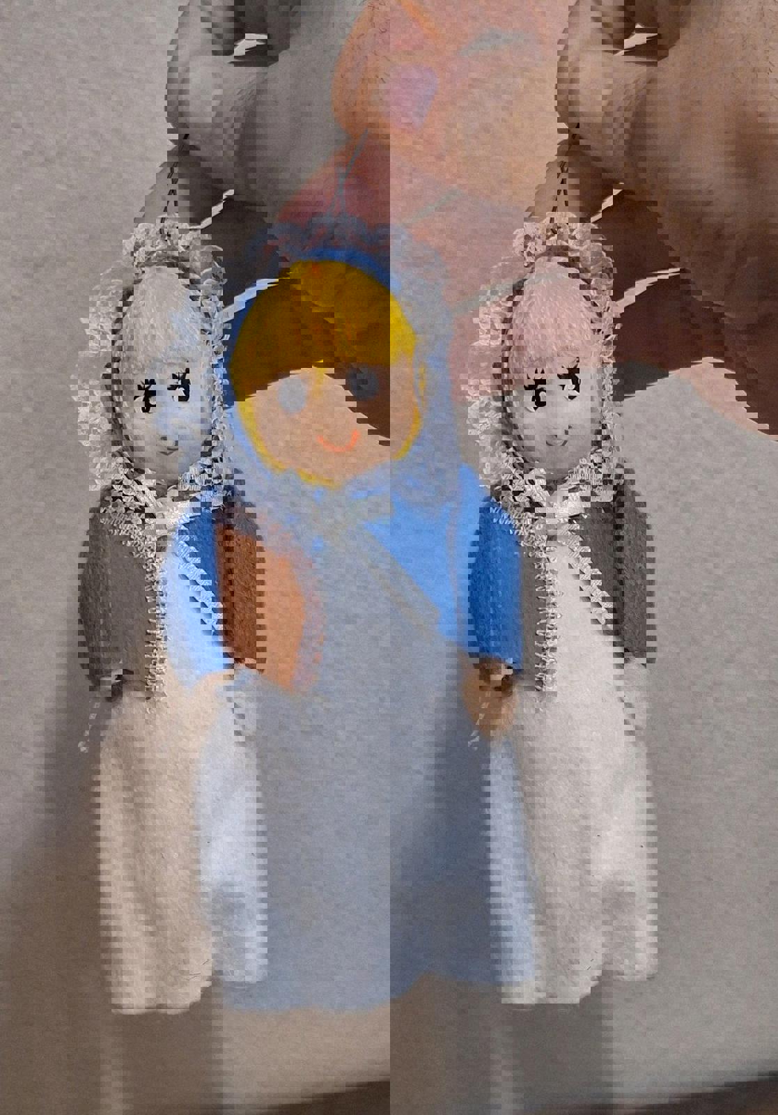 Handmade Vintage Pilgrim Girl Ornament Figurine