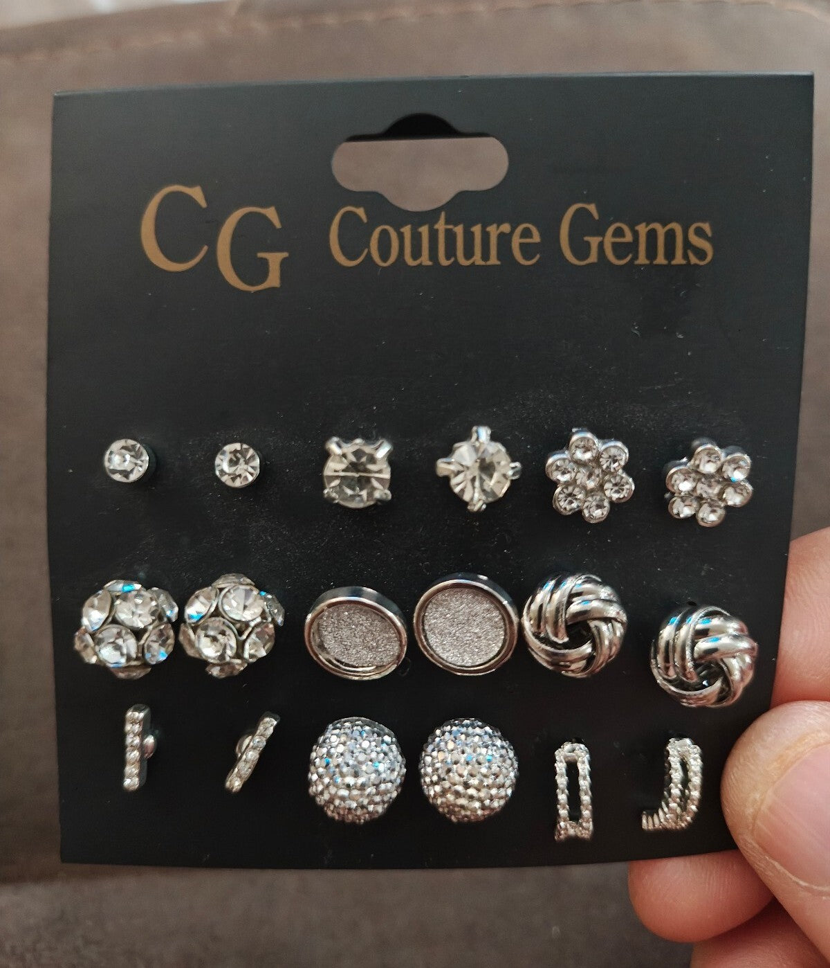CG Couture Gems Multi Pair Earrings Set New On Card.