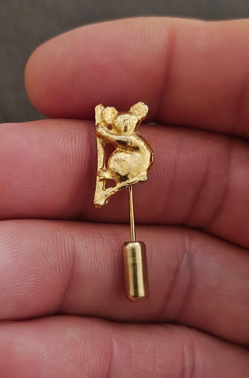 1980s Gold Tone Koala Bear Stick Pin