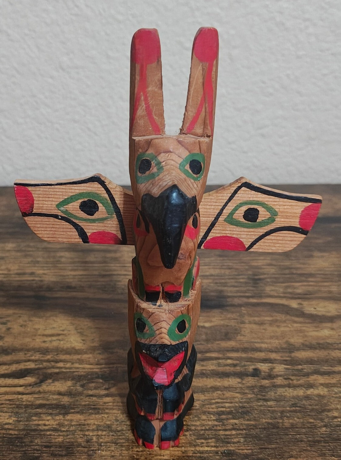 1970s Hand Carved Model Totem Pole