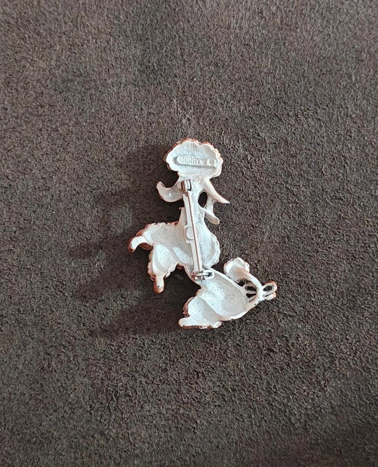 1950s  Gerry's "Spaghetti" Brown Poodle Dog Enamel Metal Brooch