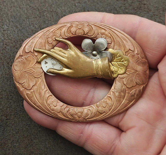 1940s/50s Steampunk Style Tricolor Brooch