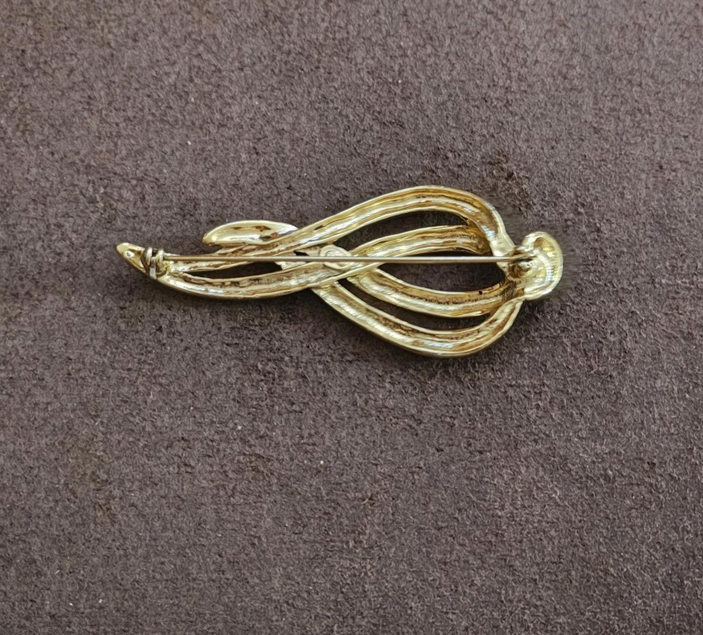 1980s Danecraft Gold Tone Abstract Modernist Brooch