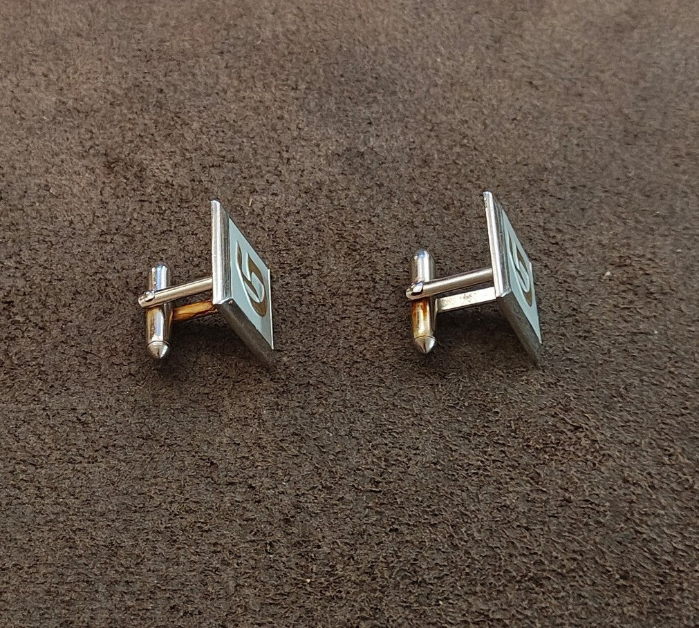 1950s/60s Swank Monogram Initial "G" Silver Tone Cufflinks