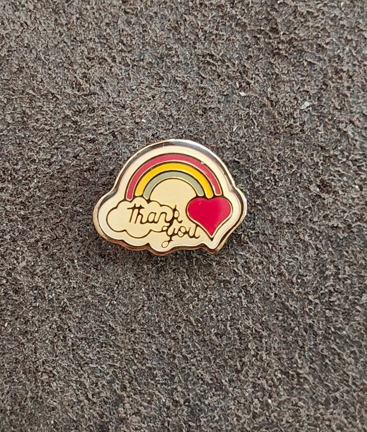 1980s THANK YOU Rainbow Pin