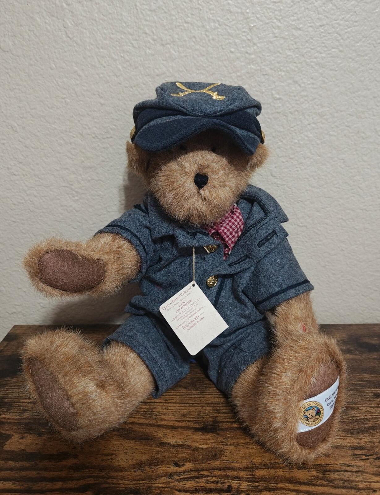 Early 2000s Rare Retired Boyds Bears Civil War Collection "Dixon" Bear Plush