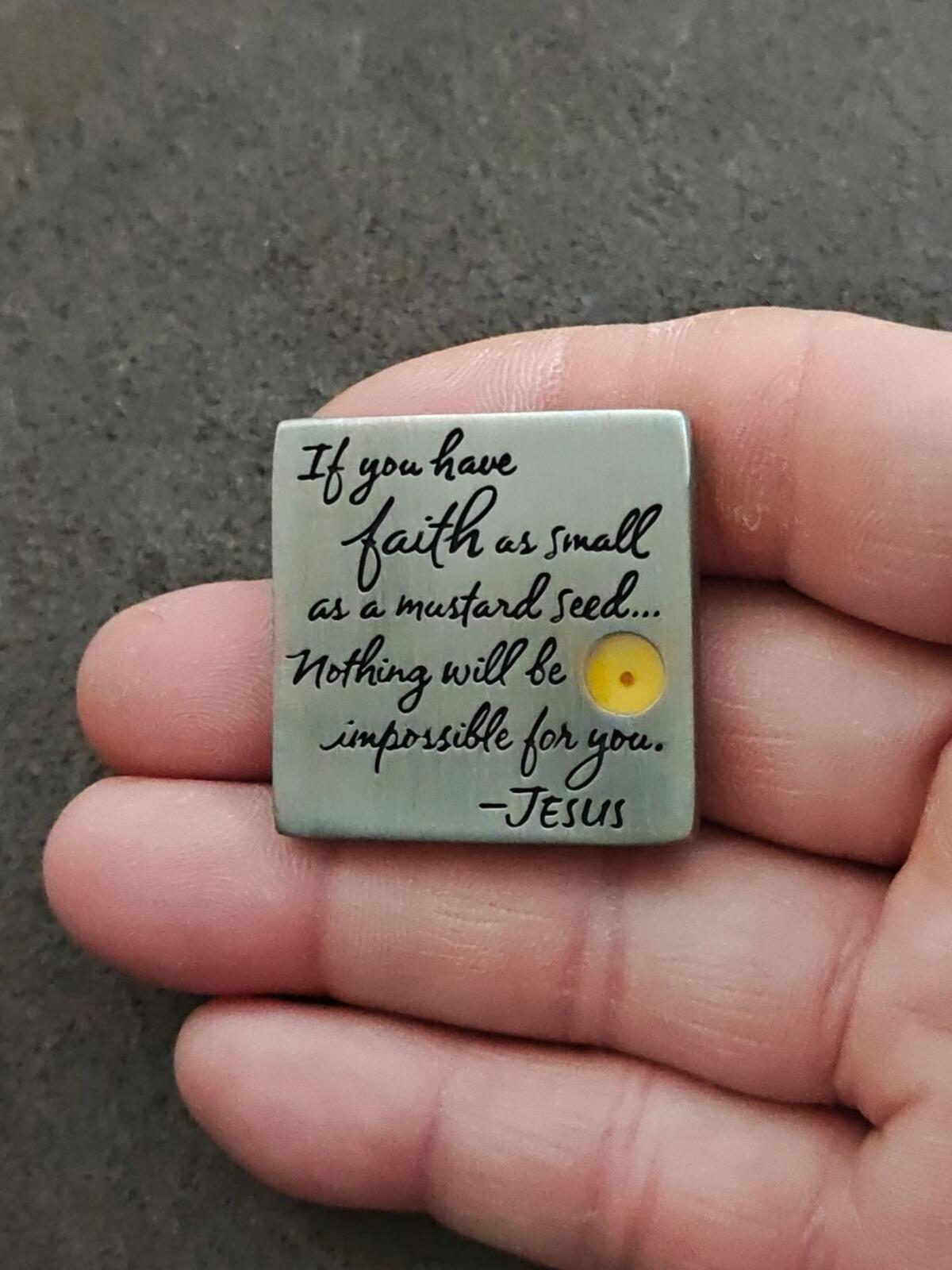 Religious Inspirational Pewter Pin