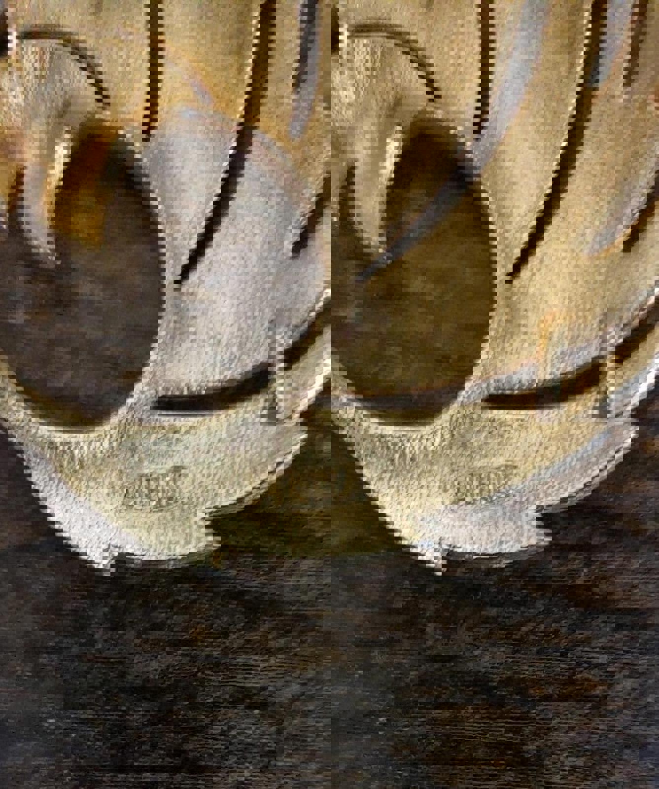 1970's Signed Lisner White Enamel Gold Tone Feather Brooch