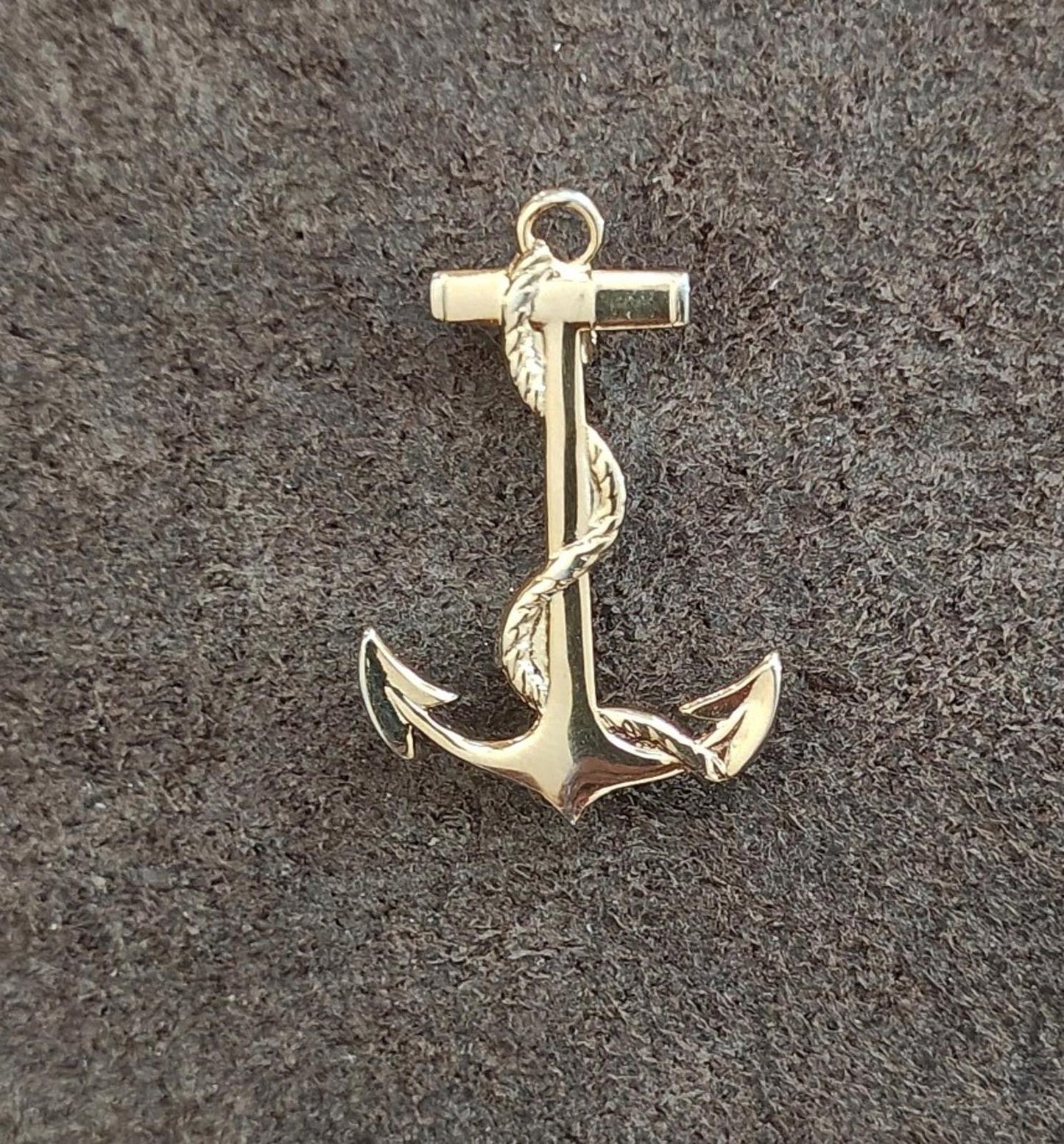 Gold Tone Anchor Pin & Pendant