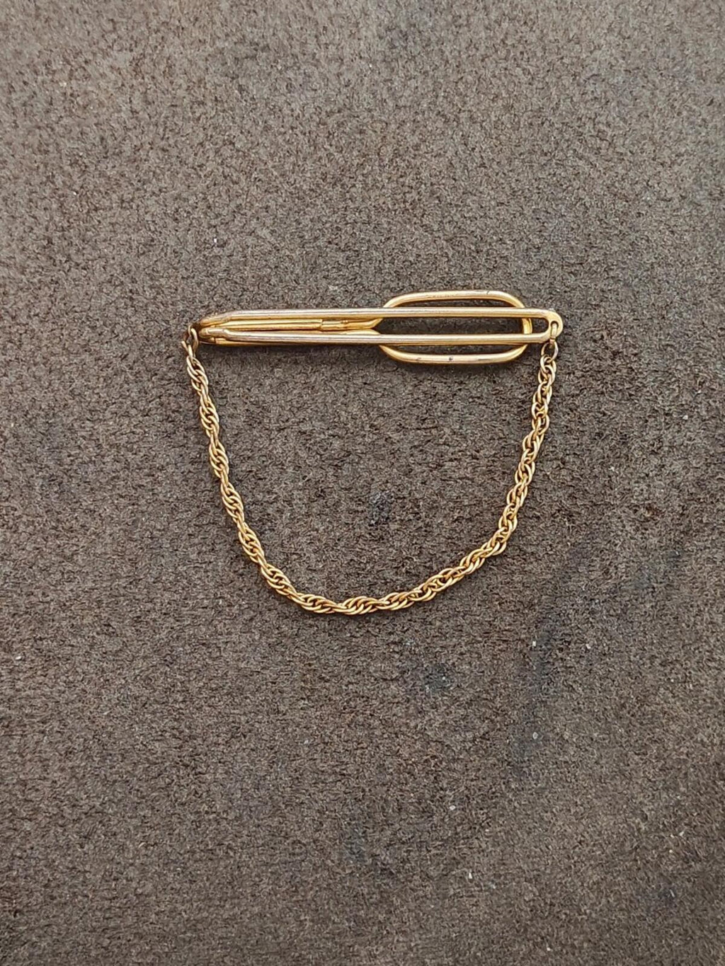 1930s Signed Swank Art Deco Style Gold Tone Tie Bar/Tie Clip