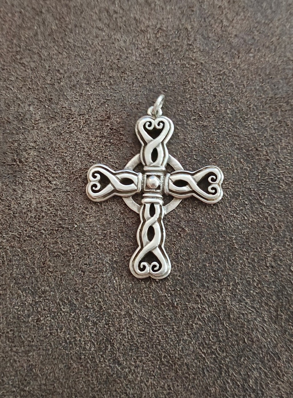 1980s/90s R.E. Piland Sterling Silver Celtic Cross Pendant Early Maker Mark REP