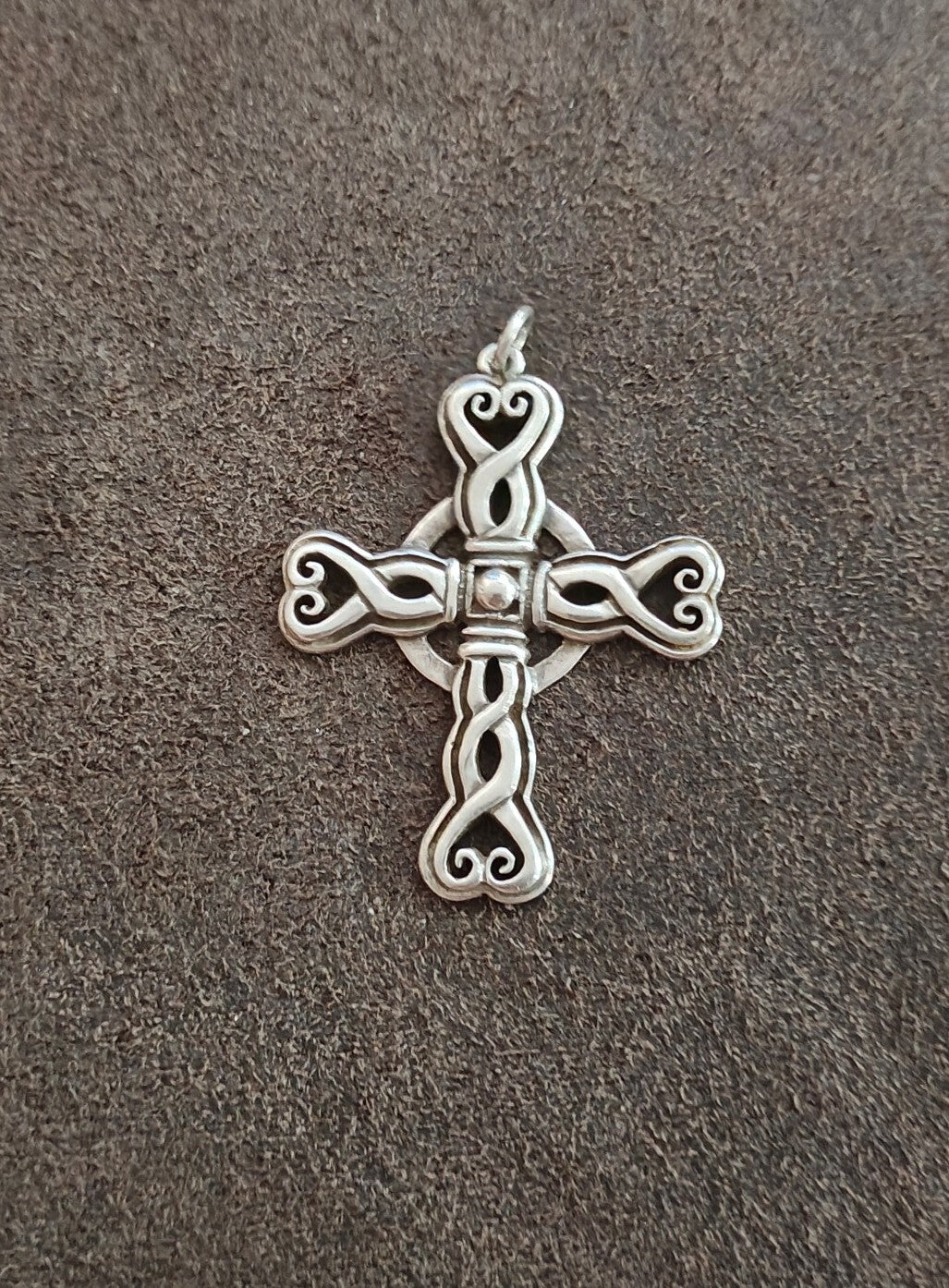 1980s/90s R.E. Piland Sterling Silver Celtic Cross Pendant Early Maker Mark REP