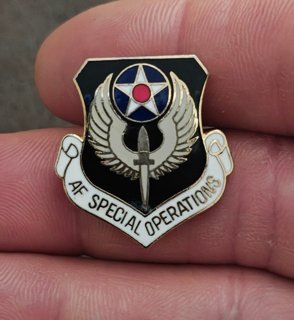 1990s US Air Force Special Operations Gold Tone Enamel Pin