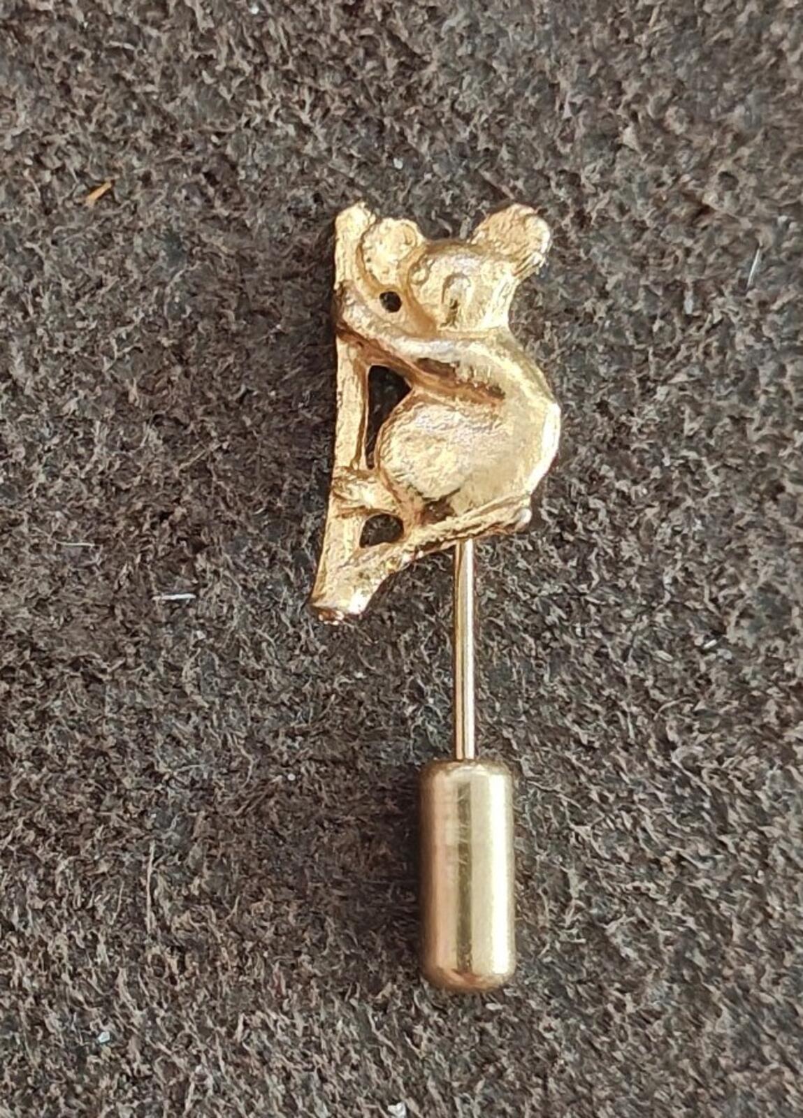1980s Gold Tone Koala Bear Stick Pin