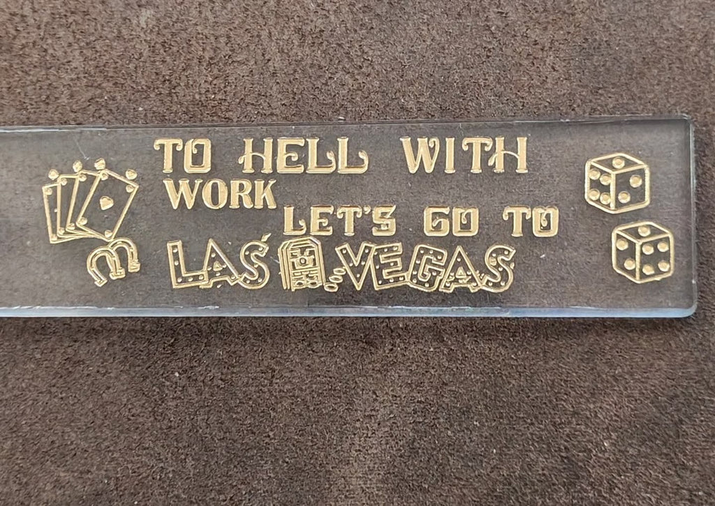 1980s Las Vegas To Hell with work Souvenir Keychain