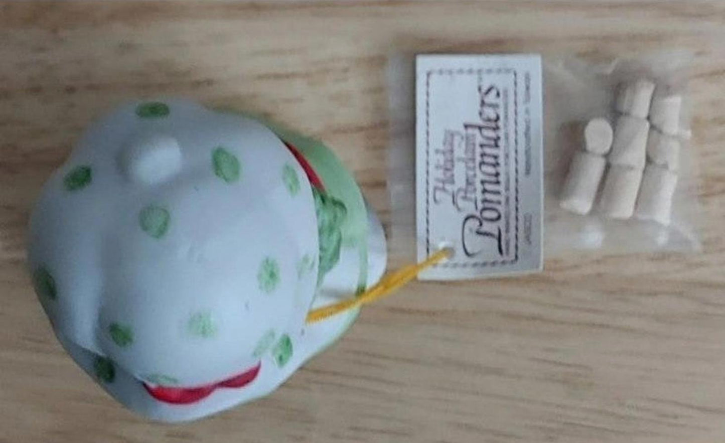 1980's Hand painted Sugarplum Girl Porcelain Bisque Pomander