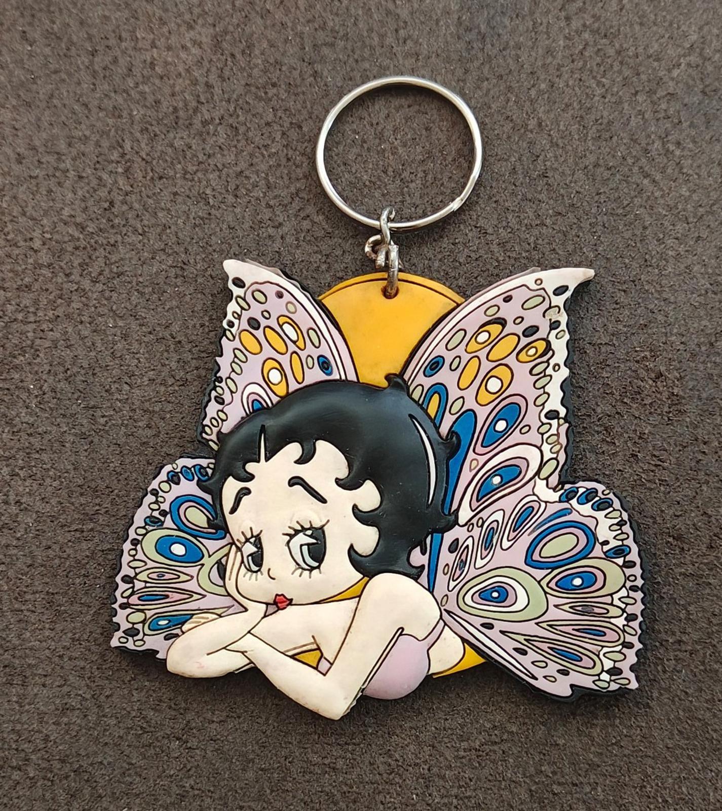 1997 Betty Boop With Butterfly Wings Rubber Keychain