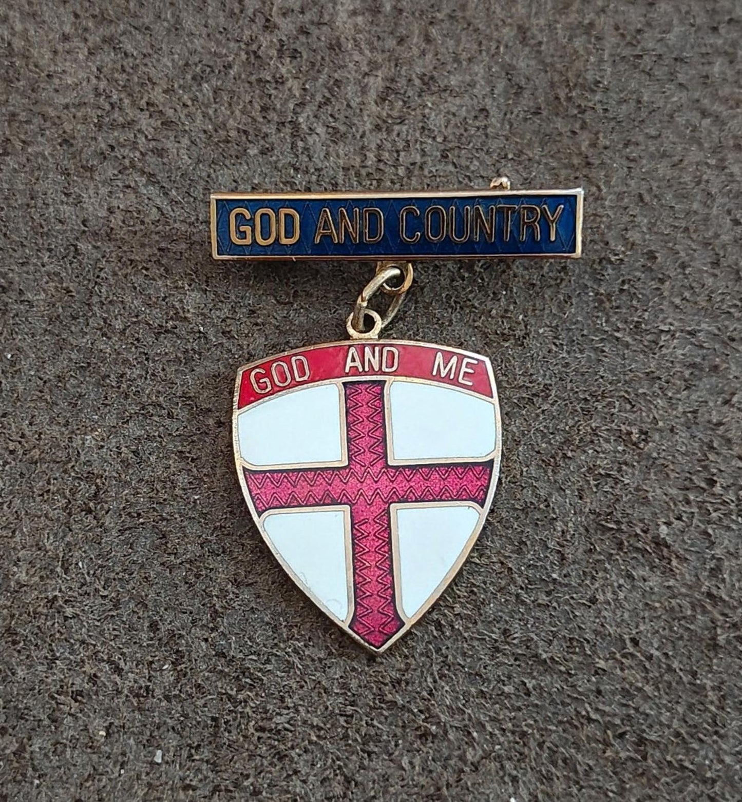 1980's God And Country God And Me Boy Scouts of America BSA Gold Tone Pin