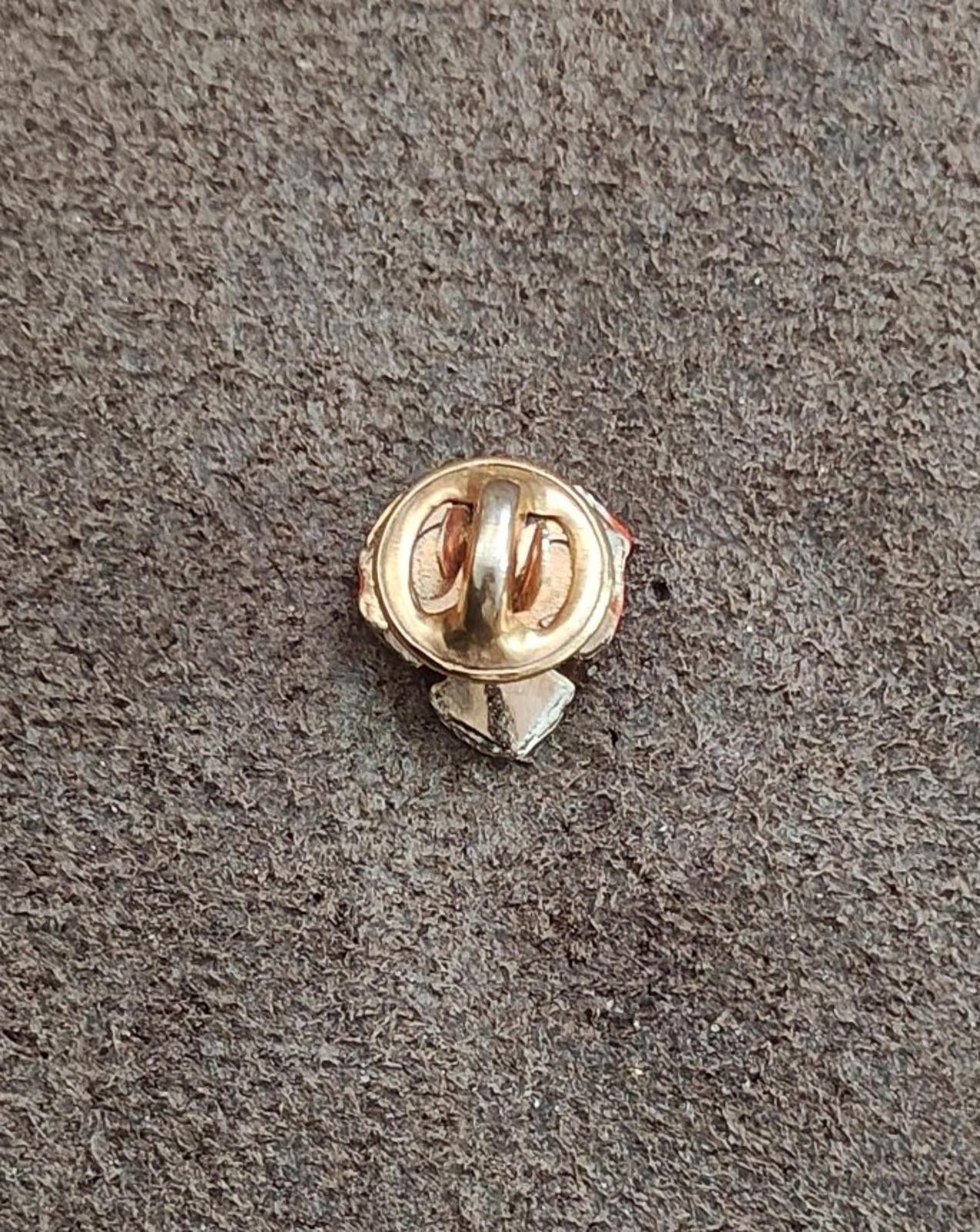 1990s Vintage Orange And Maroon Enamel Small Pansy Brooch With Faux Pearl