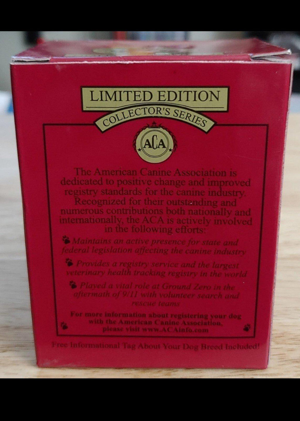 Red box back for dachshund ornament, Collector's Series style