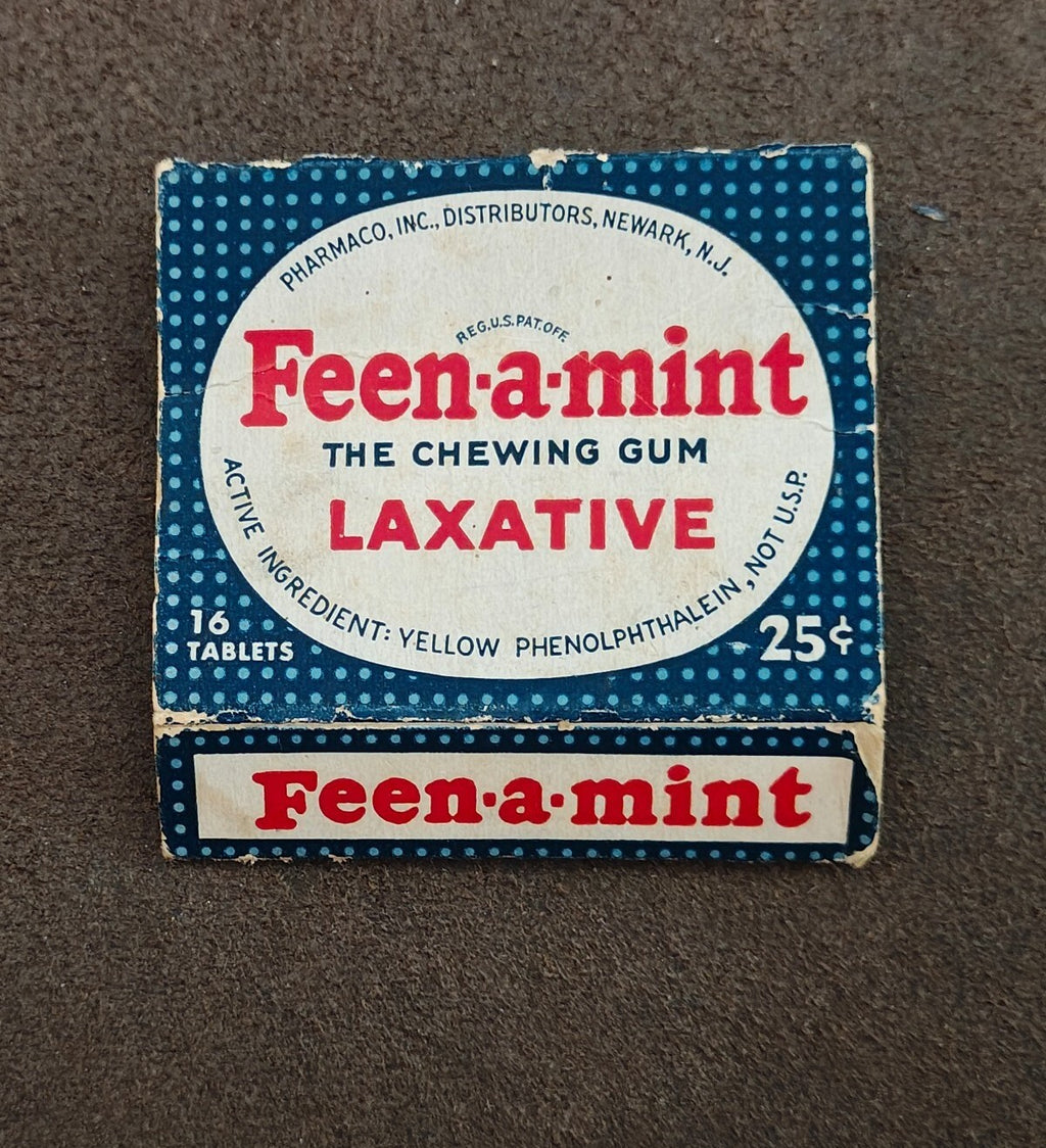 1920s/30s Rare Feen-A-Mint Laxative Chewing Gum (Box Only)
