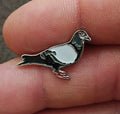 Miniature Pigeon Silver Tone Enamel Pin